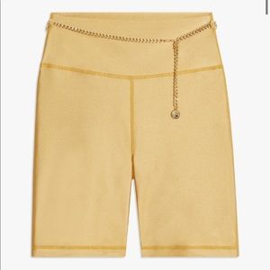 WeWoreWhat Biker Short with Chain Gold Small NEW